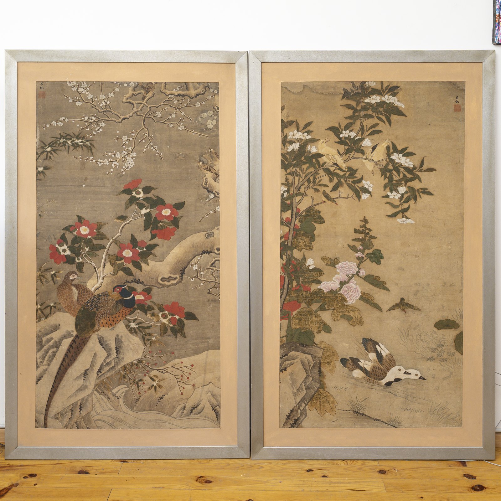 Paire de peintures sur papier de riz